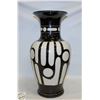 Image 1 : WHITE+BLACK FLOOR VASE (UNKNOWN MAKER) H-17"