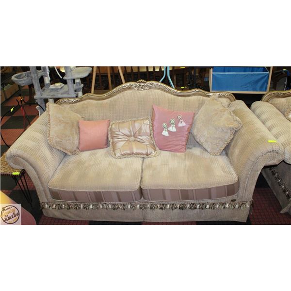 ESTATE DEEP SEAT SOFA WITH CARVED ACCENTS AND
