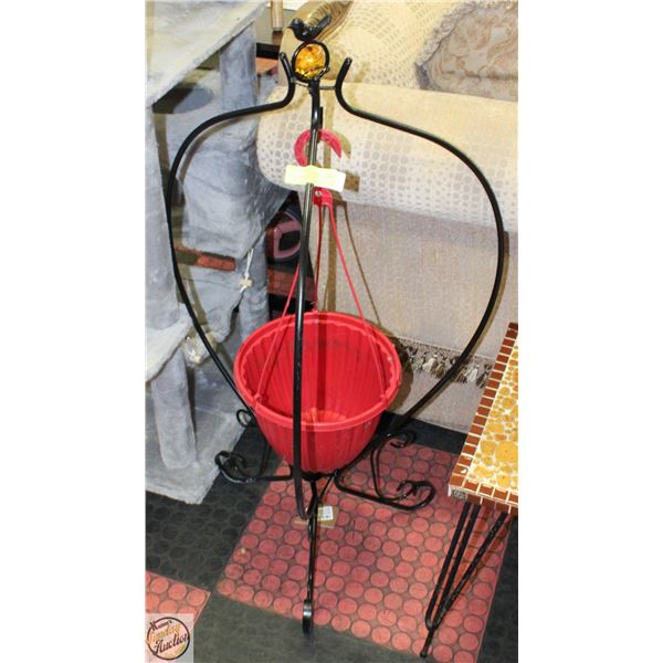 FOLDING METAL PLANT HANGER,METAL BIRD,GLASS BALL