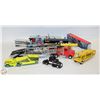 Image 1 : FLAT OF TRAILERS AND DIECAST TRUCKS