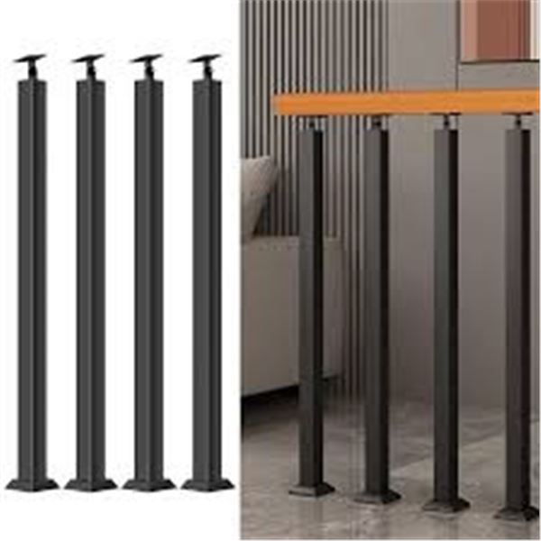 NEW EVTER SQUARE STAIR BAULSTER BLACK METAL RAIL