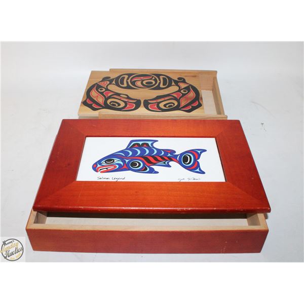 2 WOODEN BOXES - WEST COAST DESIGNS
