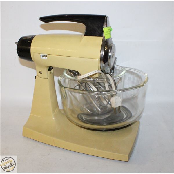 OLD SUNBEAM MIXER TESTED WORKING W/ORIGINAL BOWLS+