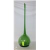 Image 1 : TALL GREEN GLASS - BULB BASE GOES UP TO SLIM NECK