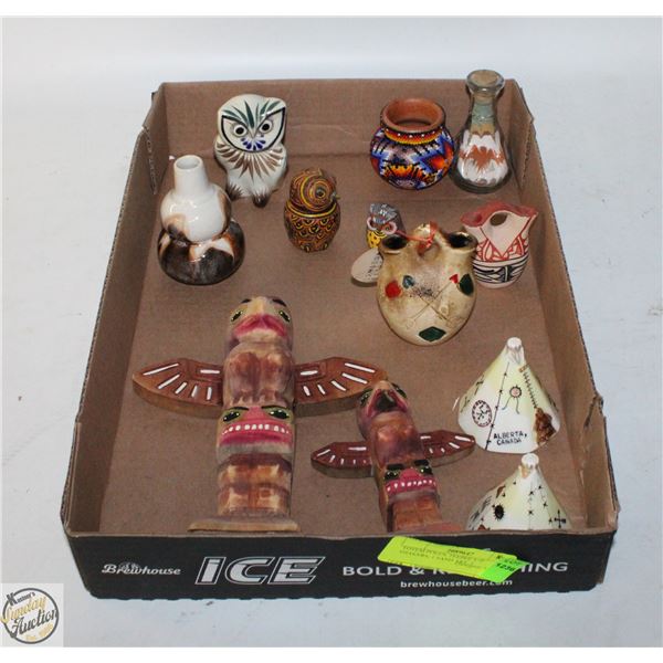 TOTEM POLES, TEEPEE S+P SHAKERS, 1 SAND ART, 2