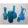 ALL BLUE ART GLASS DECANTER/JUG