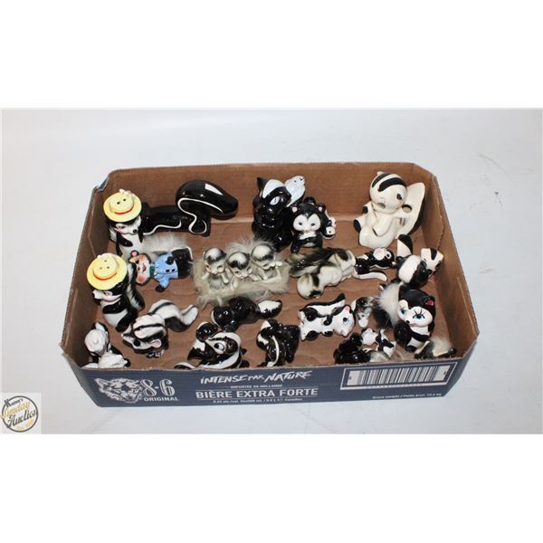 COLLECTION OF ASSORTED SKUNKS DECOR 26PCS TOTAL
