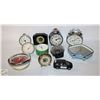 Image 1 : BOX OF VINTAGE CLOCKS(CAR+SILVER CARDINAL ARE NOT)