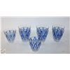 Image 1 : 8 MATCHING BLUE/CLEAR DRINKINGWARE