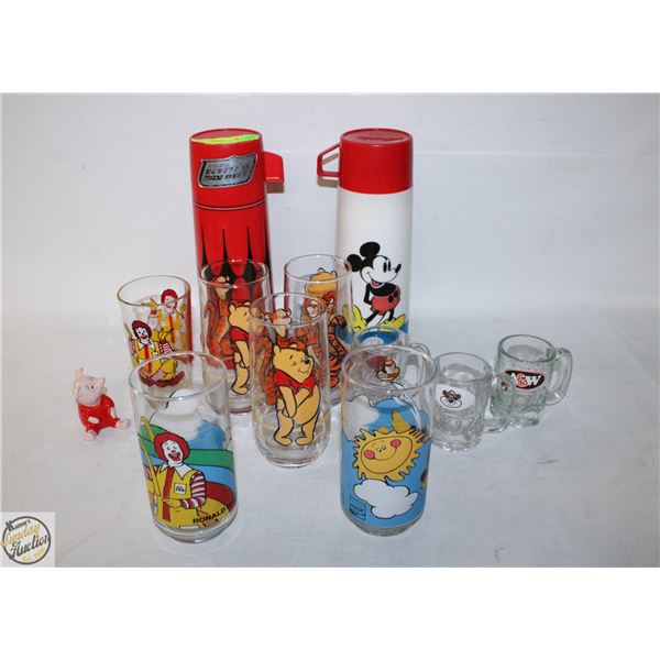 VINTAGE GLASSWARE COLLECTION OF MCDONLADS,