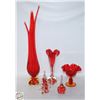 Image 1 : ART GLASS ORANGE/RED LARGE COLLECTION