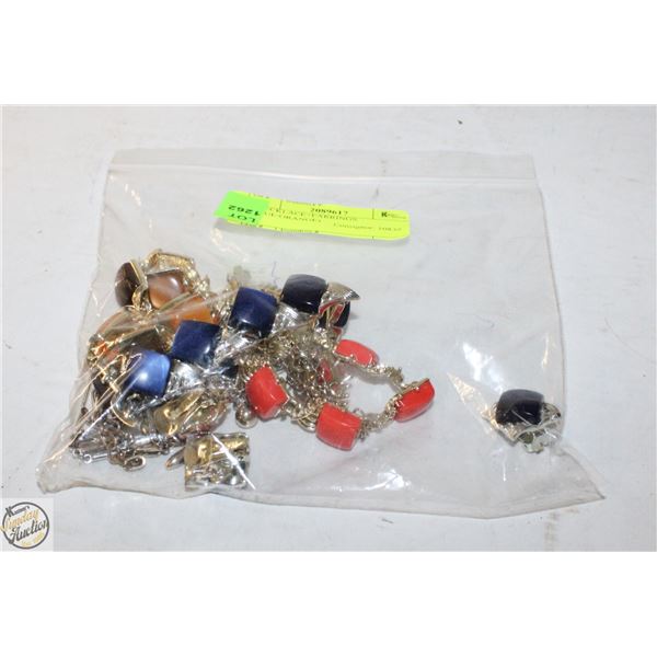 2 NECKLACE+EARRINGS (BLUE/ORANGE)