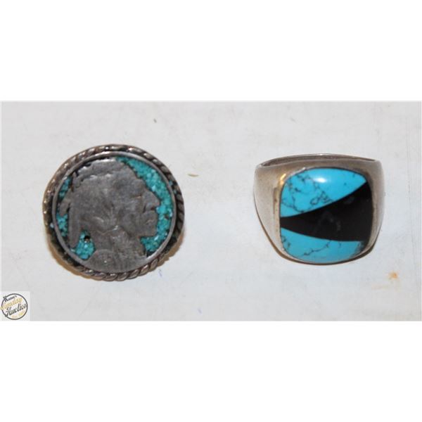 2 TURQUOISE RINGS
