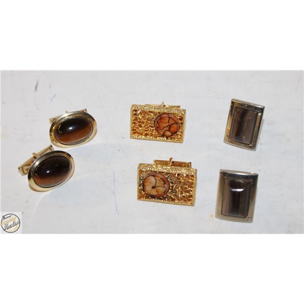 3 SETS OF CUFF LINKS