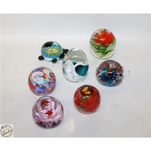 7 ARTGLASS PAPER WEIGHTS