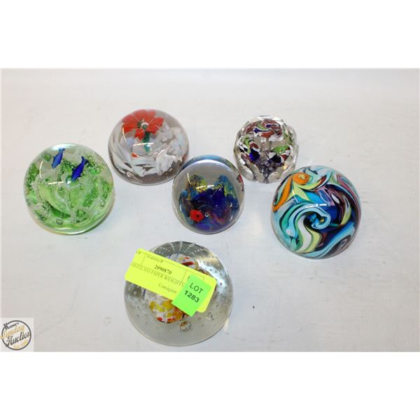 6 ARTGLASS PAPER WEIGHTS