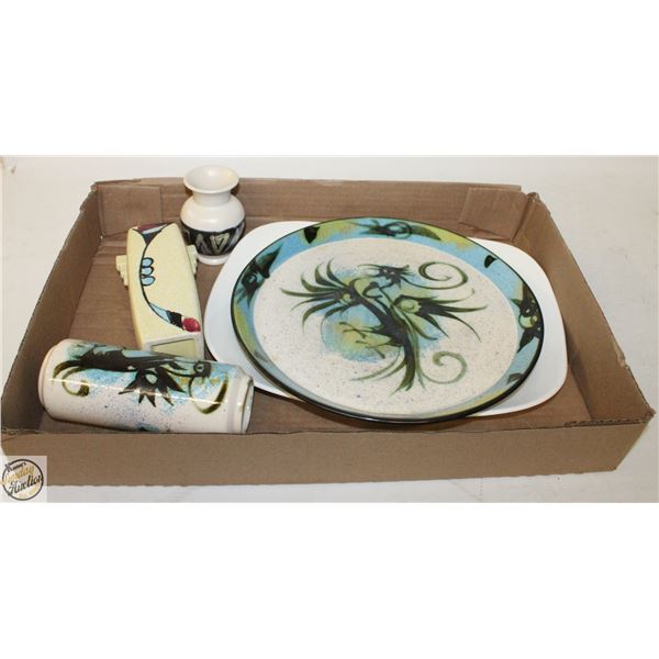 BEIGE BLUE POTTERY/CERAMICS COLLECTION