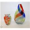 Image 1 : PAIR OF ART GLASS HANDBLOWN VASES
