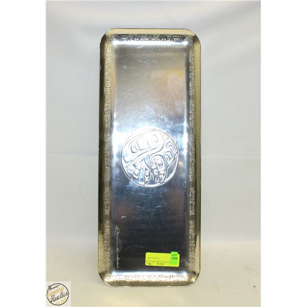 EAGLE SILVER PLATED TRAY HAIDA ARTIST