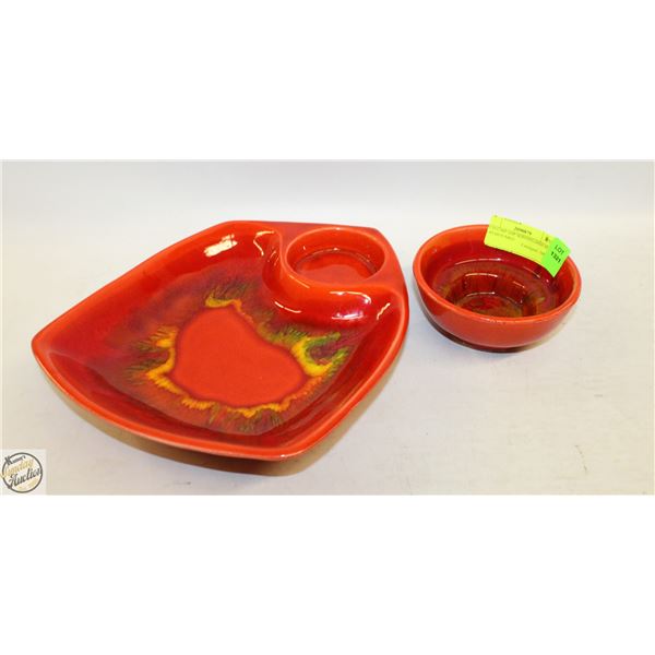 MCM CHIP+DIP SERVING DISH BOWL IS REMOVABLE