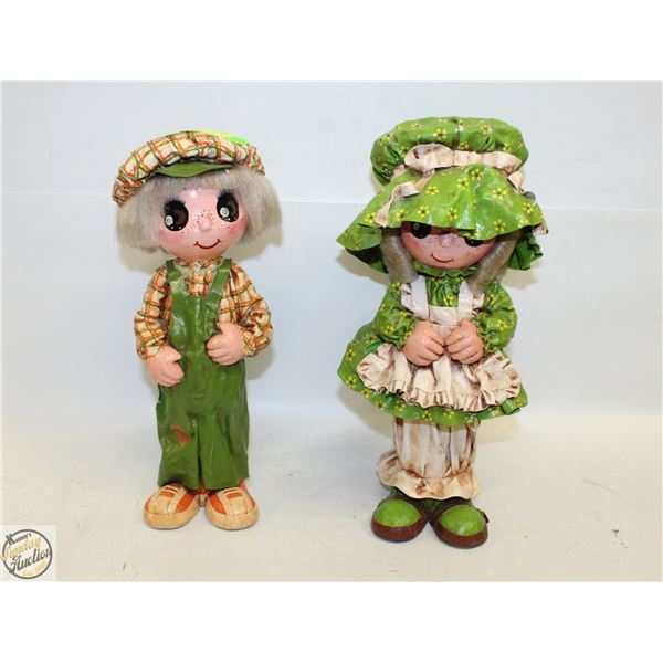 VINTAGE PAPER MACHET GIRL+BOY