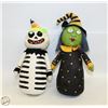 Image 1 : VINTAGE HALLOWEEN SKELETON + WITCH DECOR