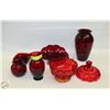 DARK RED ART GLASS COLLECTION