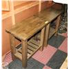 Image 1 : TWO SOLID WOOD RECTANGULAR END TABLES