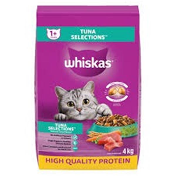 NEW 4KG WHISKAS TUNA SELECTIONS
