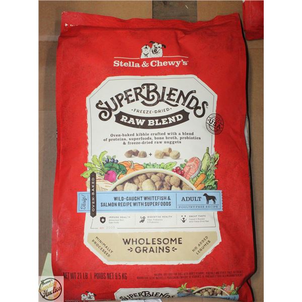 21LBS BAG OF STELLA & CHEWY'S SUPER BLEND FREEZE