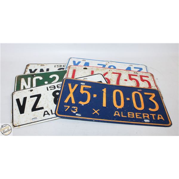 6 COLLECTIBLE ALBERTA LICENSE PLATES