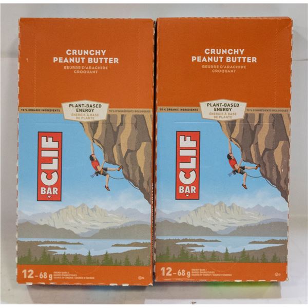 LOT OF 2 BOXES WITH CLIFF BARS CRUNCHY PEANUT