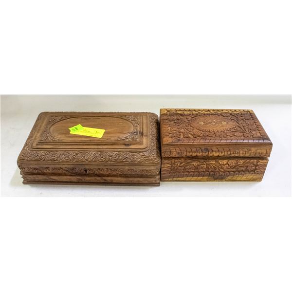 WOODEN JEWELRY BOX SET OF 2