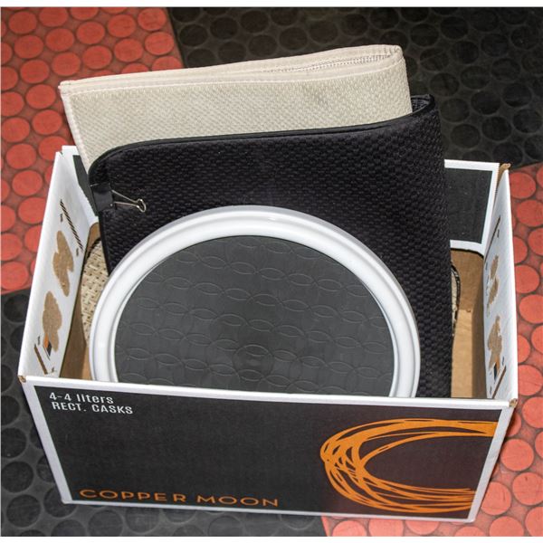 2 DISH DRYING MATS, 6 ROUND PLACE MATS,