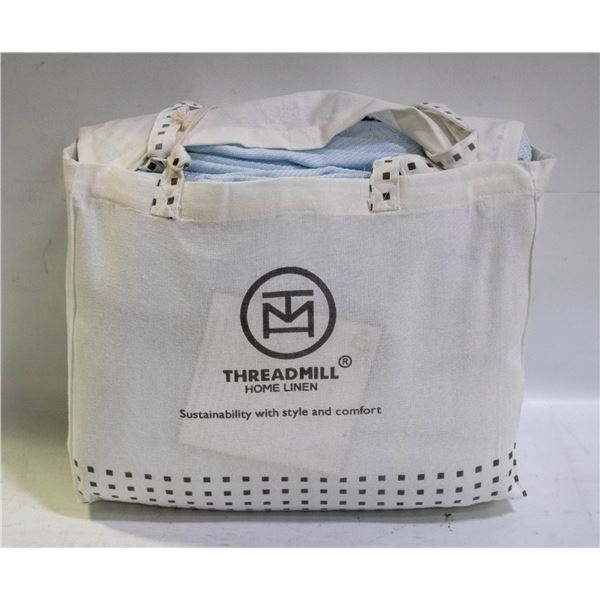 THREADMILL 100% COTTON QUEEN SIZE BLUE BLANKET
