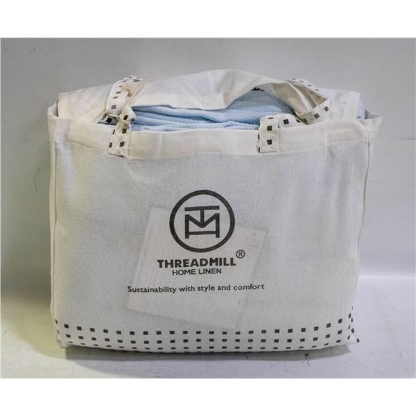 THREADMILL 100% COTTON QUEEN SIZE BLUE BLANKET