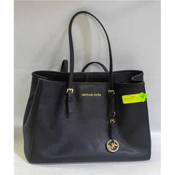 GENUINE BLACK LEATHER MICHAEL KORS HANDBAG
