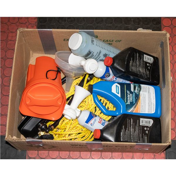BOX OF NEW BOAT SUPPLIES - SAFETY KIT,
