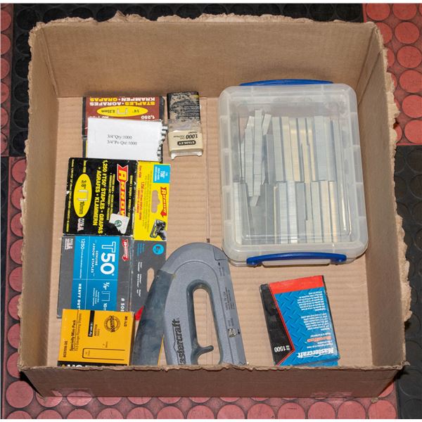 FLAT OF ASSORTED NAILS + MASTERCRAFT NAILER