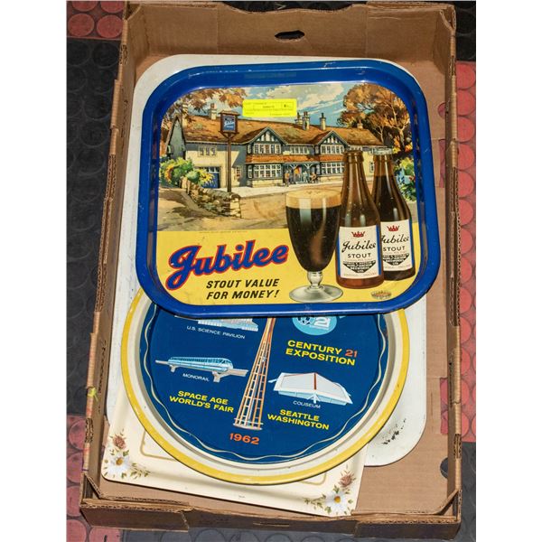 5 ASSORTED COLLECTIBLE SERVING TRAYS