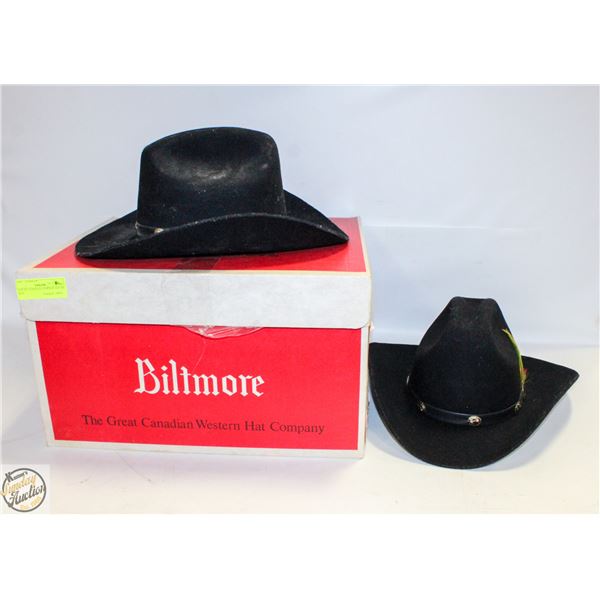 LOT OF 2 VINTAGE COWBOY HAT IN BOX