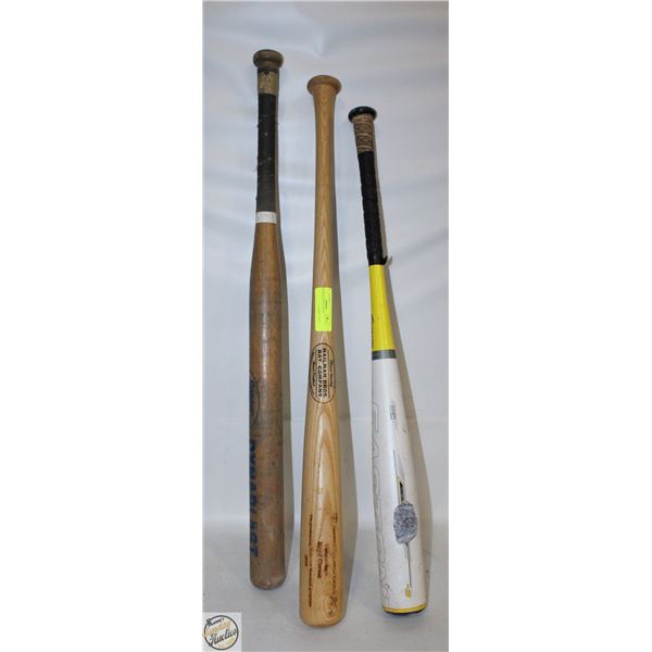 3 WOOD BASEBALL BATS
