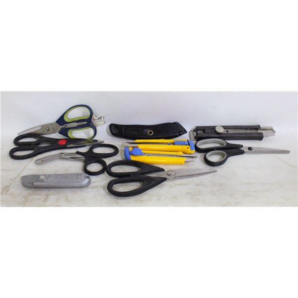 FLAT OF EXACTO KNIVES + SCISSORS