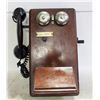 Image 1 : ANTIQUE WOODEN CRANK WALL PHONE