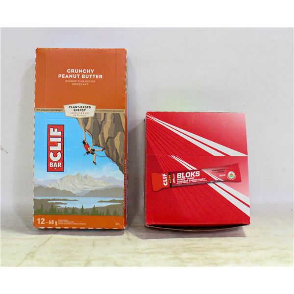 CLIF ENERGY CHEWS BOX+10 CLIF BARS IN ZIPLOC BAG