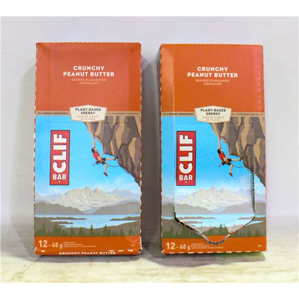 LOT OF 2 BOXES WITH CLIFF BARS CRUNCHY PEANUT