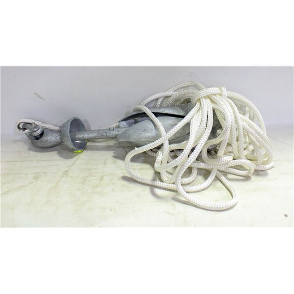 ONE NEW 13 LB BOAT ANCHOR WITH ROPE