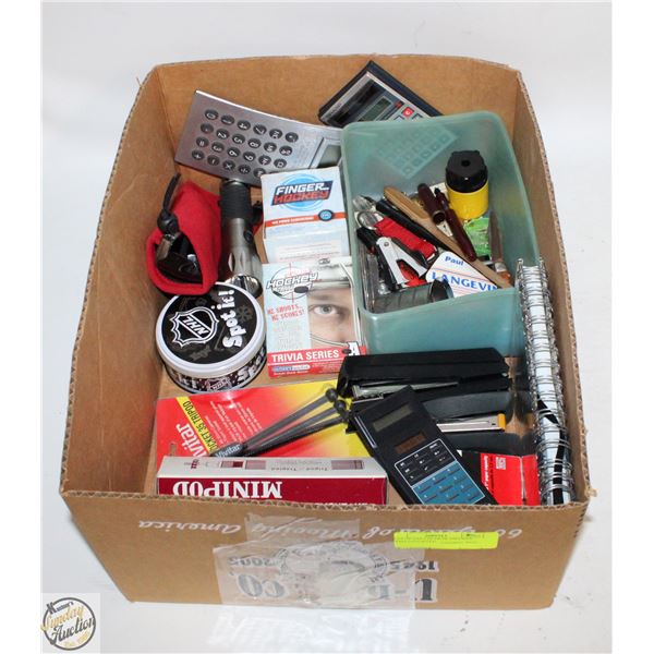 FLAT OF ESTATE DESK DRAWER ITEMS