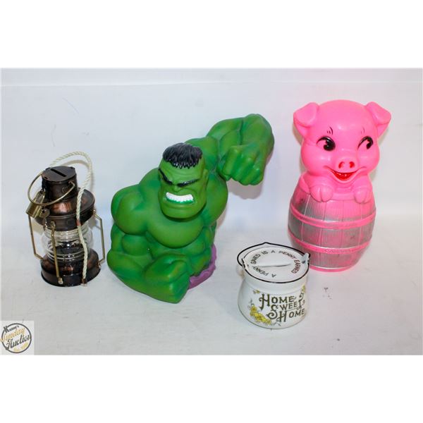 VINTAGE 4 PIGGY BANKS