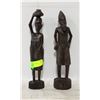 Image 1 : PAIR OF HANDCARVED WOODEN STATUES